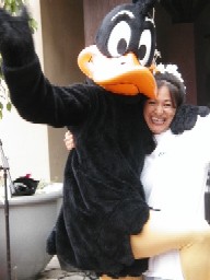 Veronne and Daffy are very "close" to one another. So what if he's a DUCK!